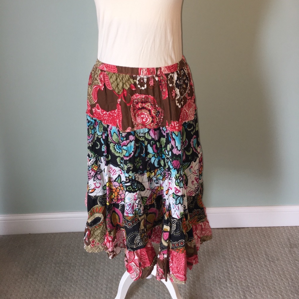 Skirt - multi color- flowy - flowers